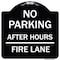 Signmission No Parking After Hours Fire Lane Heavy-Gauge Aluminum Architectural Sign, 18" x 18", BW-1818-23815 A-DES-BW-1818-23815 - alternate 1